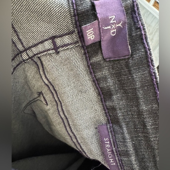 NYDJ Women's Straight Leg Black Jeans Size 10P - Picture 4 of 6